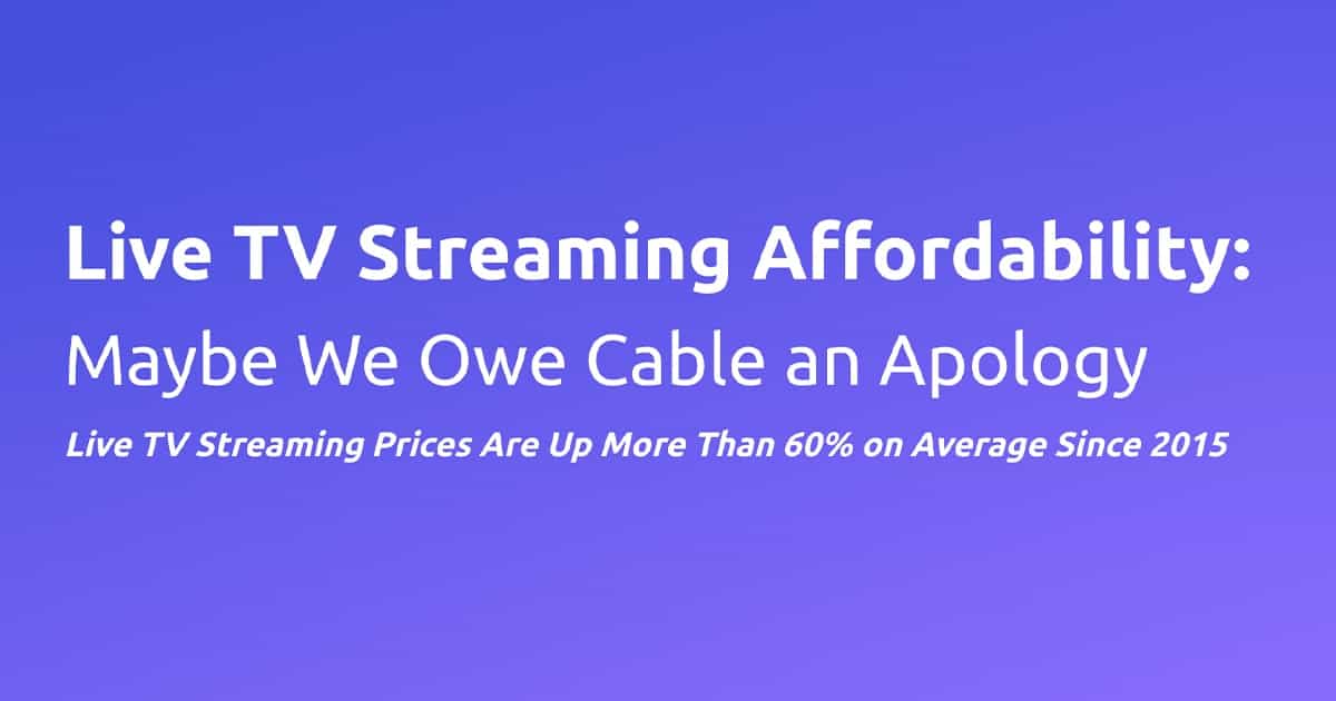 graphic with text about live TV streaming affordability