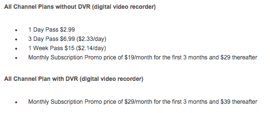 USTV Now pricing