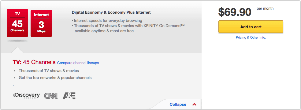 Digital Economy Package This Is Comcast Xfinity S Cheapest