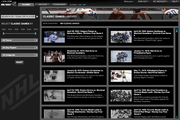 NHL Vault is a very cool perk.