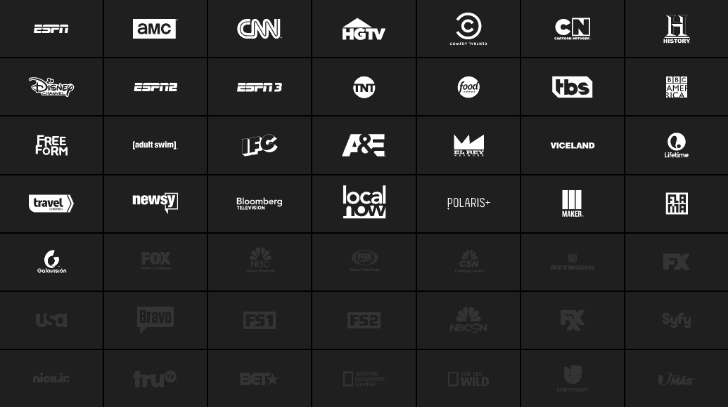 Sling Orange (grayed-out channels are not included)