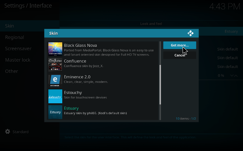 kodi skins 17.4