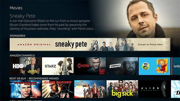 Amazon Fire TV: movies tab