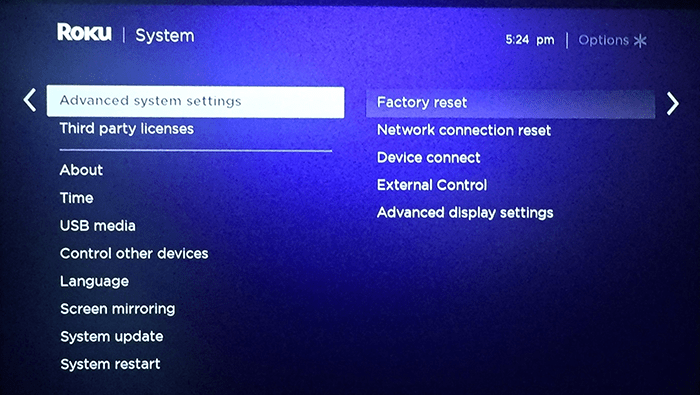 How to reset a Roku device - Step 2