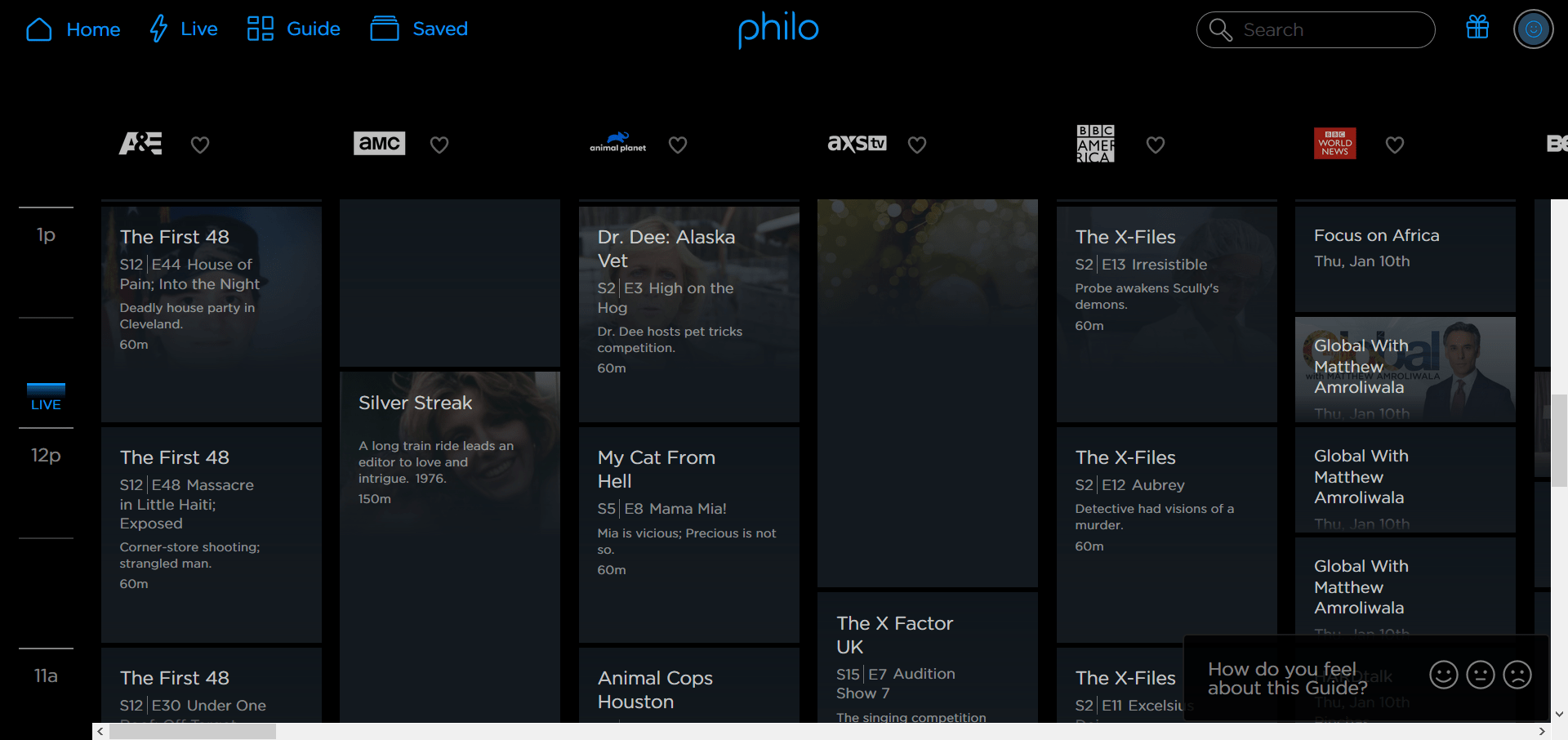 Philo channel guide