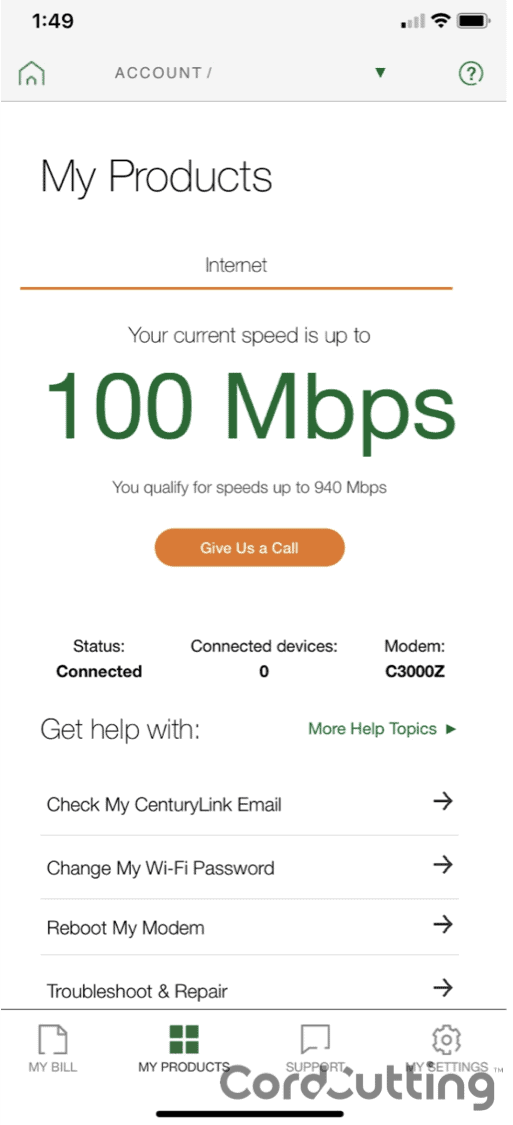 century link download speed test