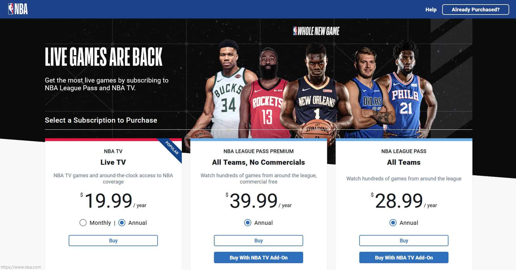 nba league pass streaming options