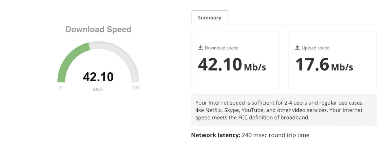 test my internet speed rcn