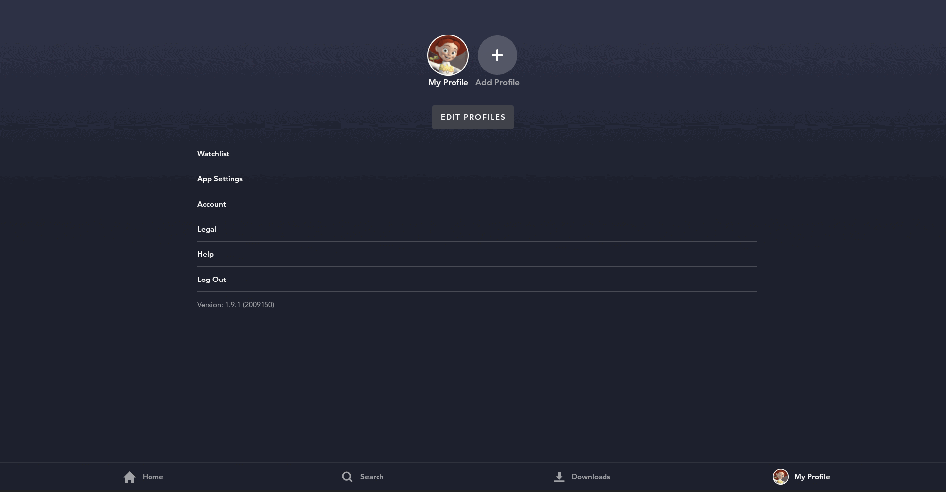 Disney+ Profile Settings