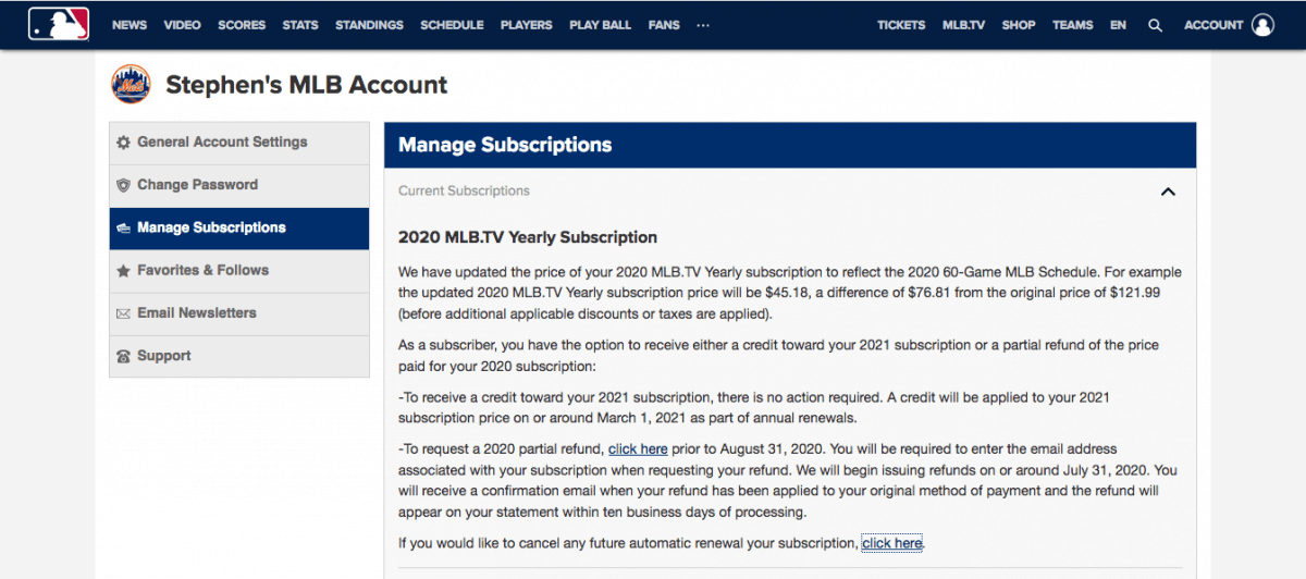 How to Cancel MLB.TV