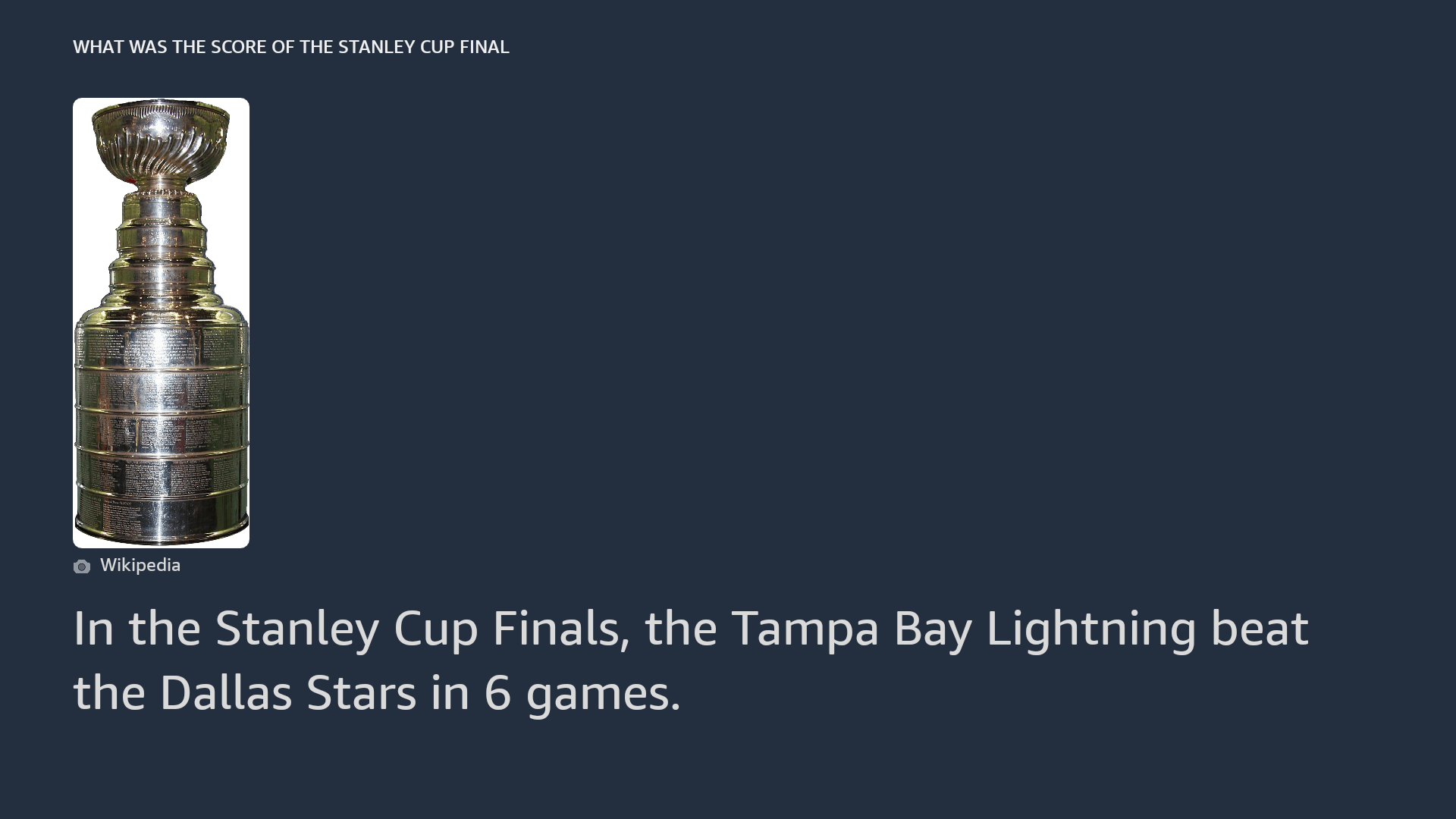 Stanley Cup on Fire TV