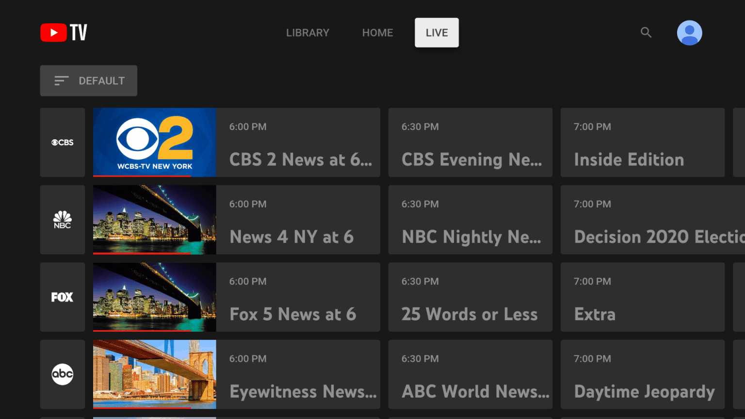 streaming tv channel listings