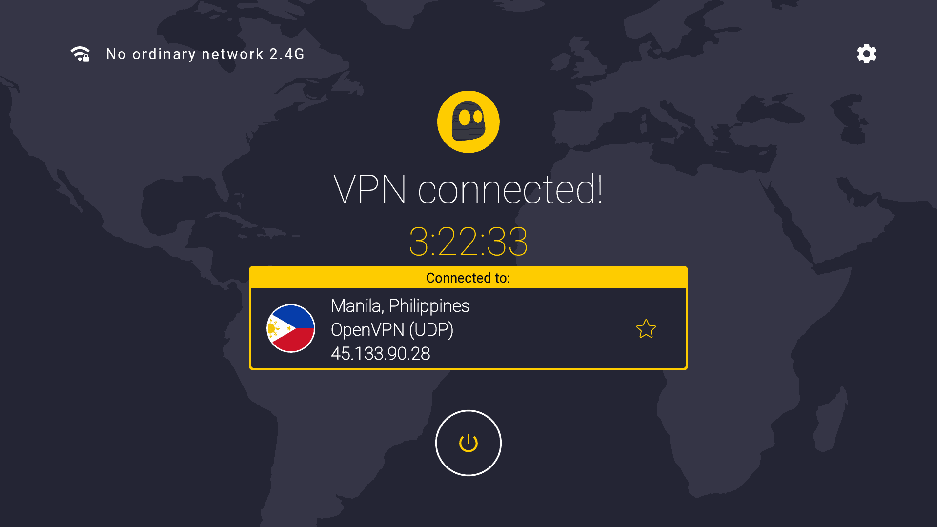 Connected to CyberGhost VPN