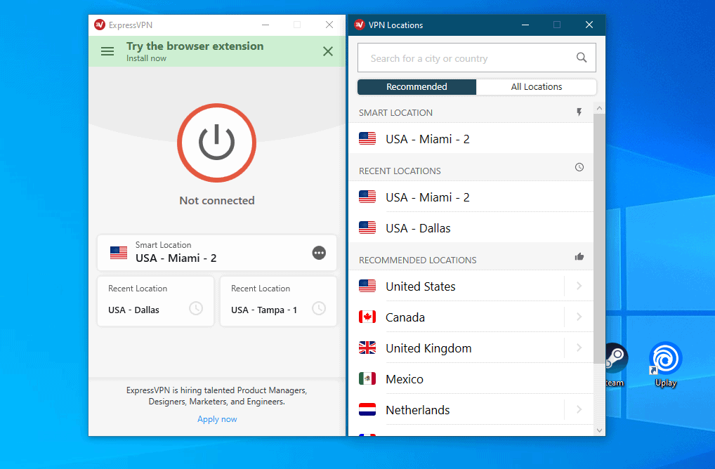 Connecting to ExpressVPN