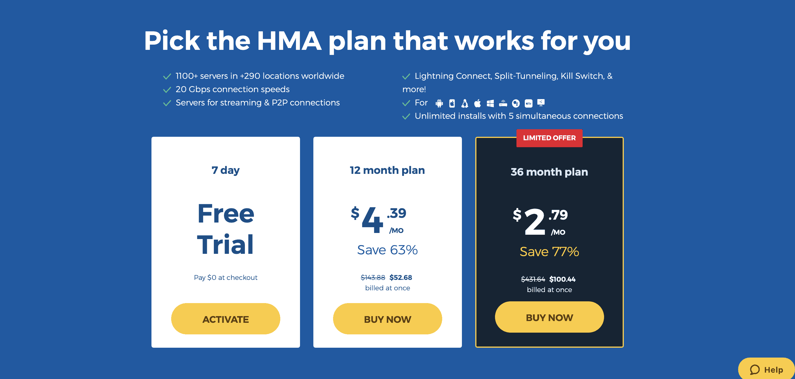 HMA VPN Pricing