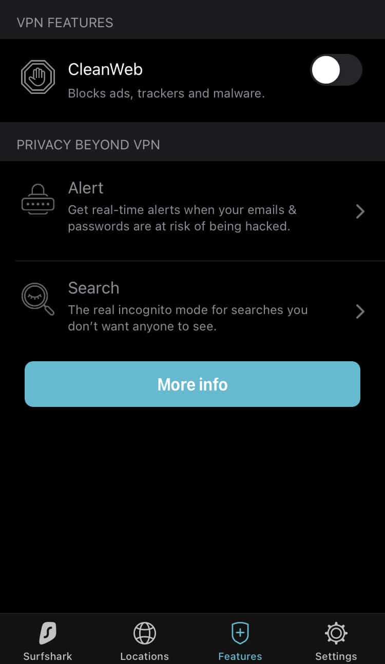 Surfshark VPN Features