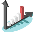 graphic of a 3d bar graph