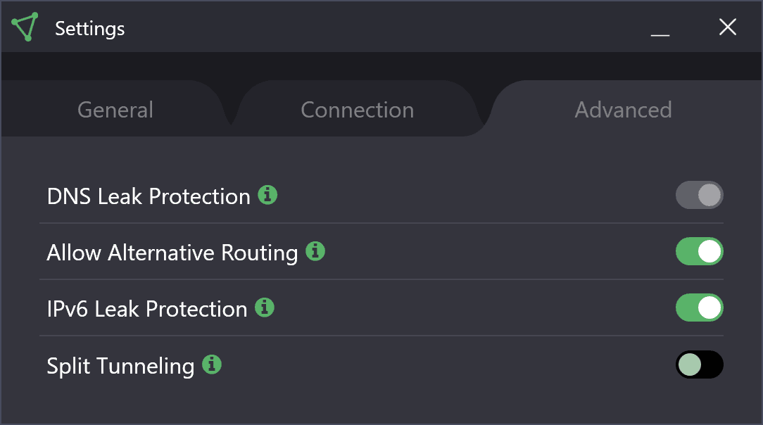 ProtonVPN settings