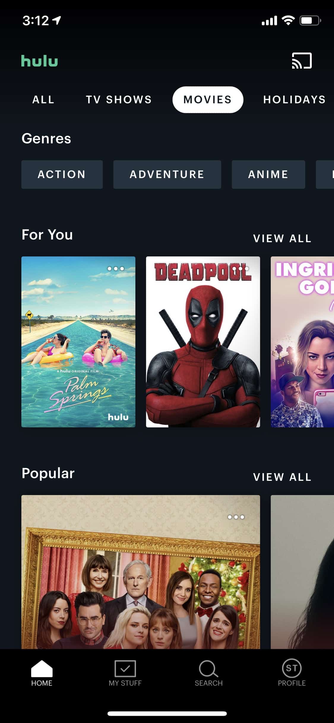 Hulu on iOS