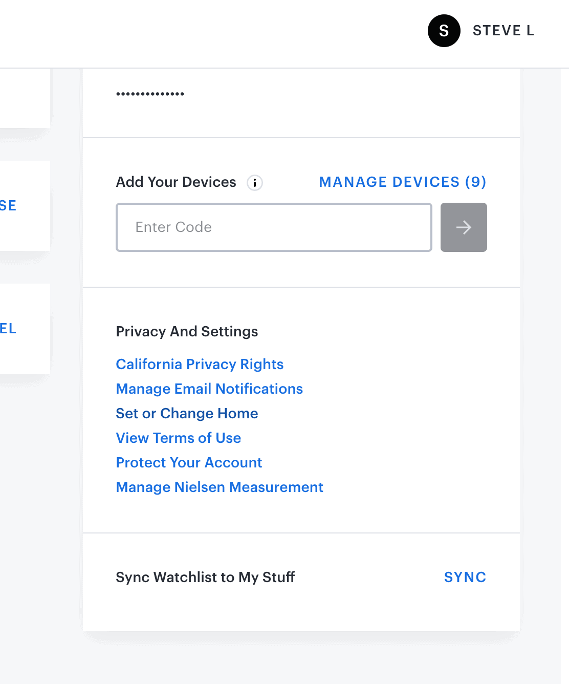 Hulu + Live TV home location settings