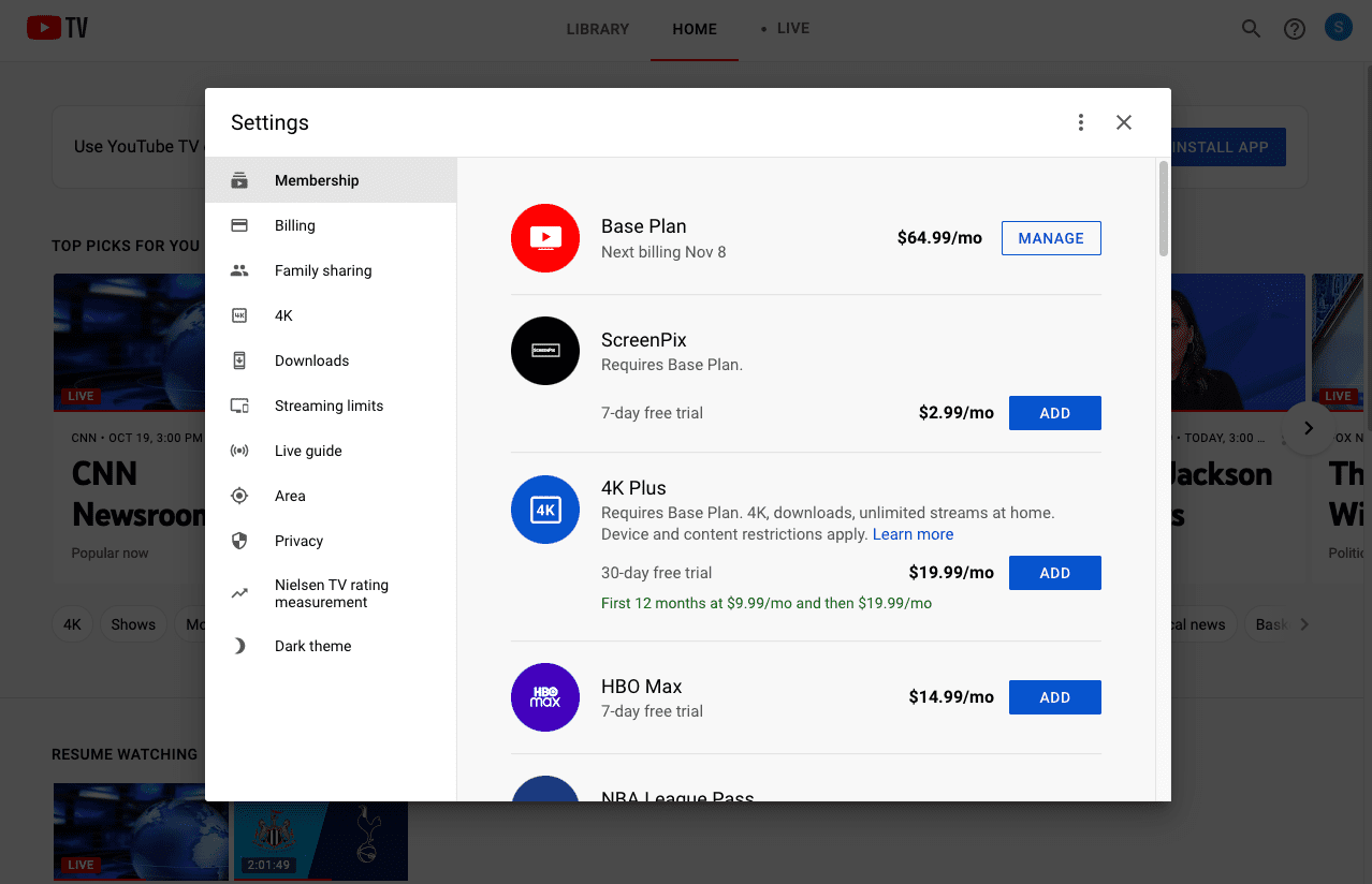 Log in to YouTube TV’s Web App