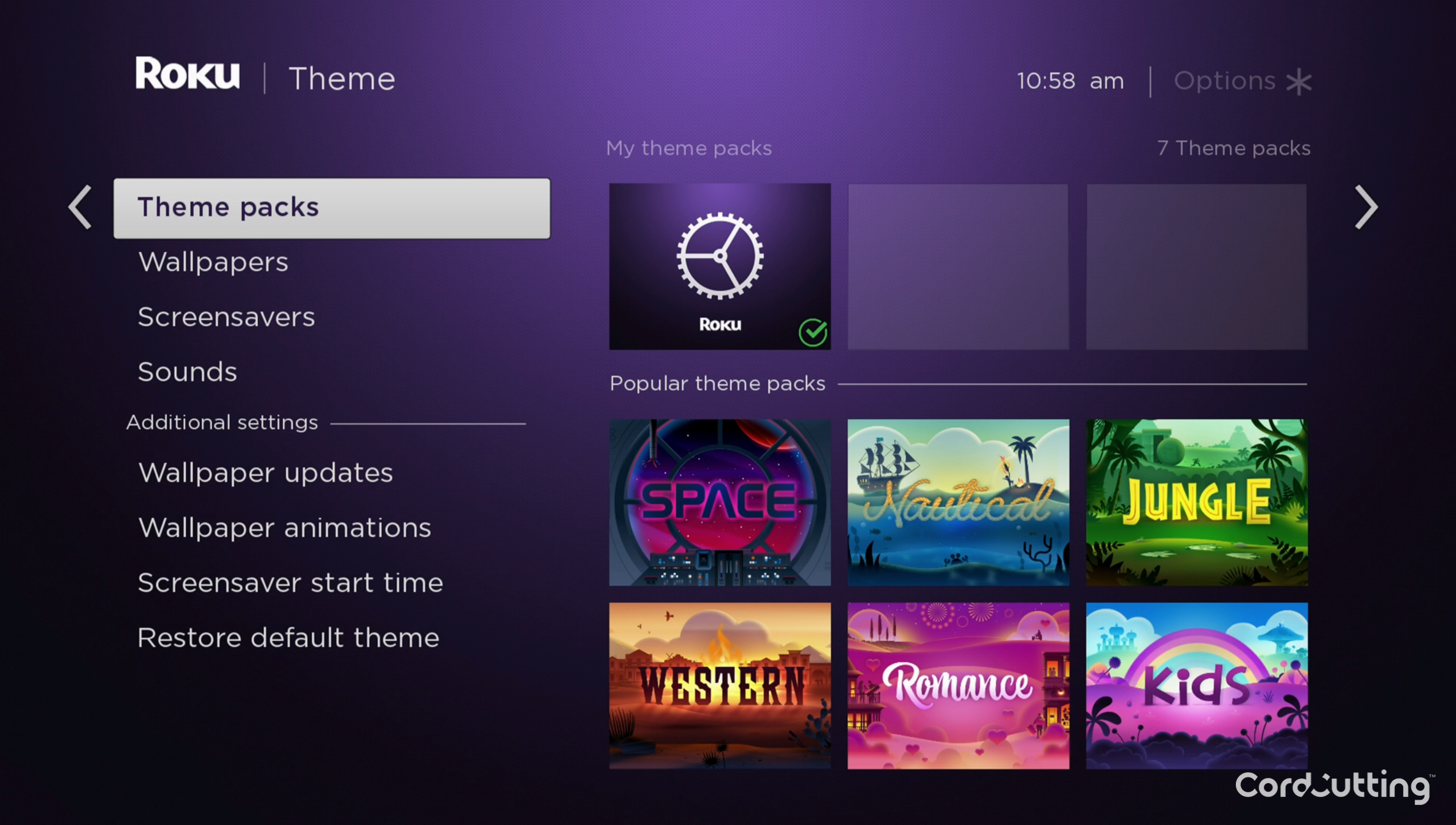 Roku Ultra Theme Pack options