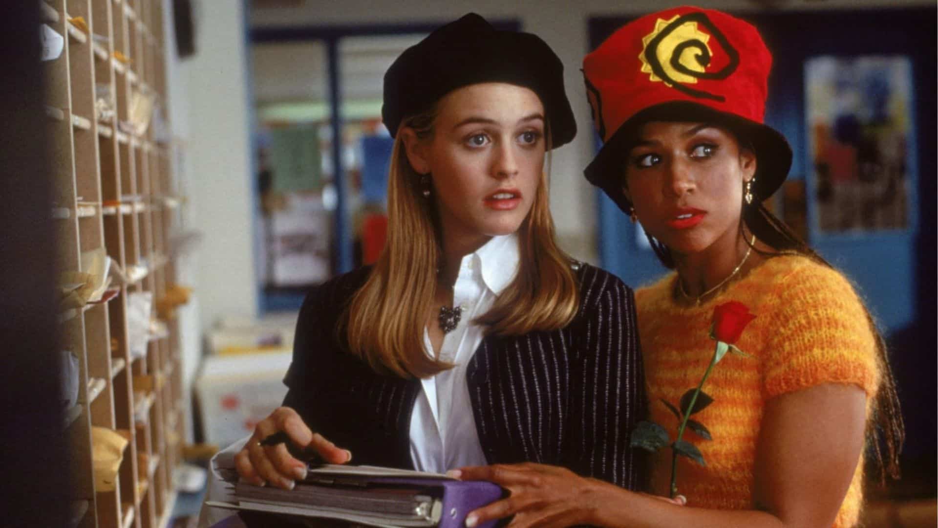 Two young women in a high school mailroom in this image from Paramount Pictures.