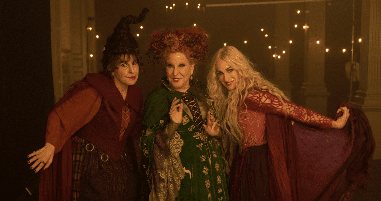 The Sanderson Sisters posing in the movie Hocus Pocus 2