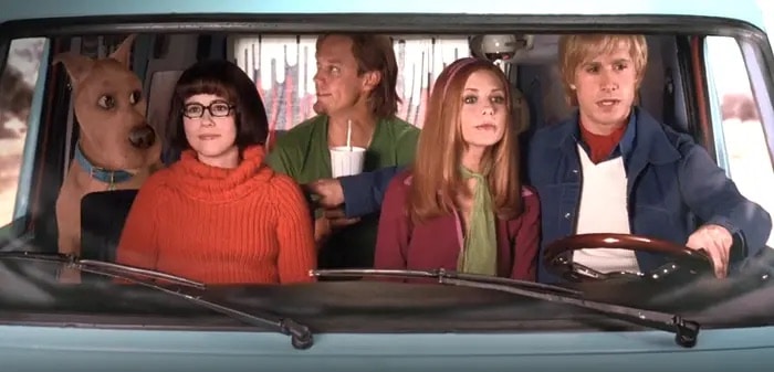 The Scooby Doo gang in the Mystery Machine
