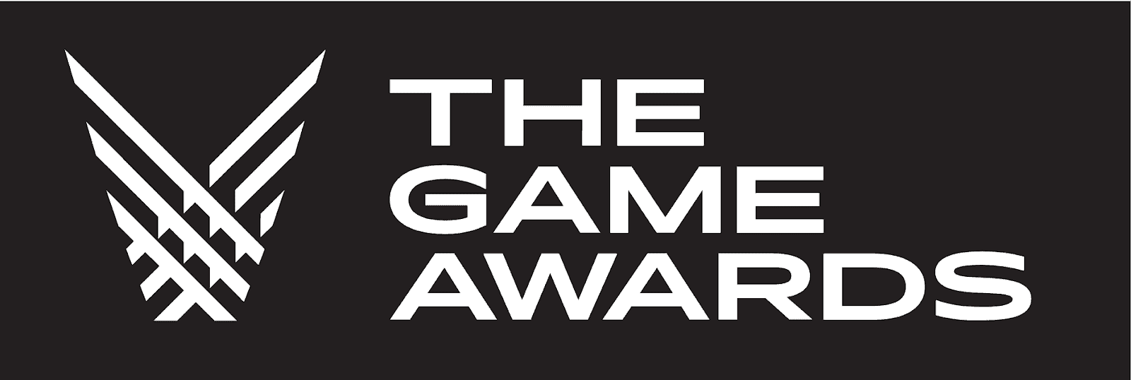 White “The Game Awards” text and logo on black background