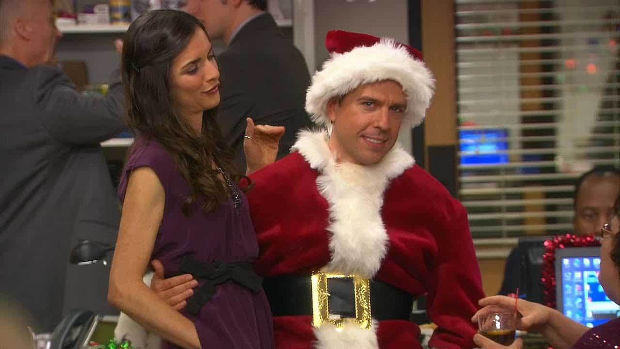 Jessica comes to the office Christmas party.