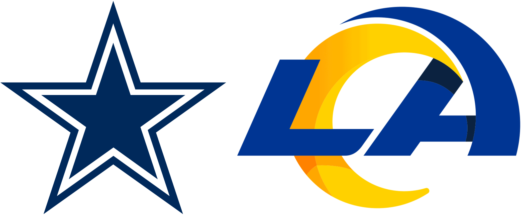 Dallas Cowboys and Los Angeles Rams logos
