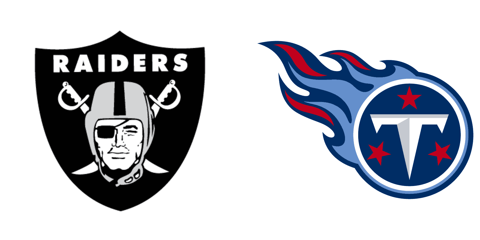 Las Vegas Raiders and Tennessee Titans logos