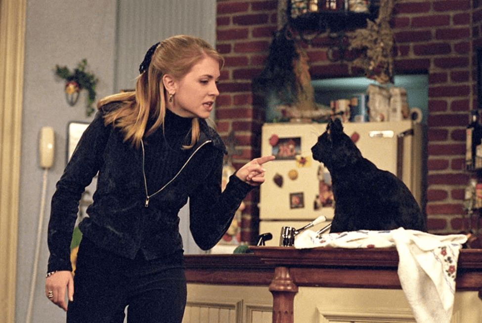 Sabrina Spellman scolding at Salem in “Sabrina the Teenage Witch”