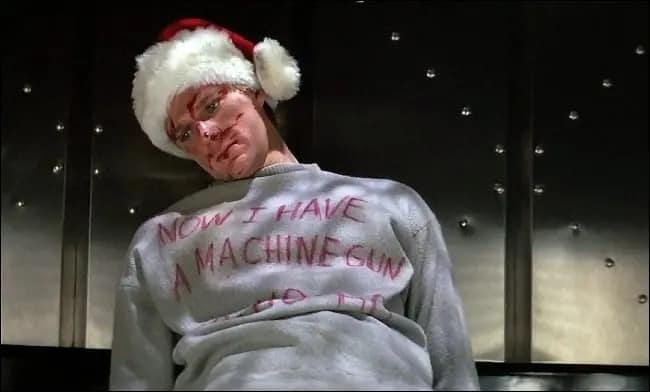 A dead henchman bears a warning on his sweatshirt in this image from 20th Century Fox. 