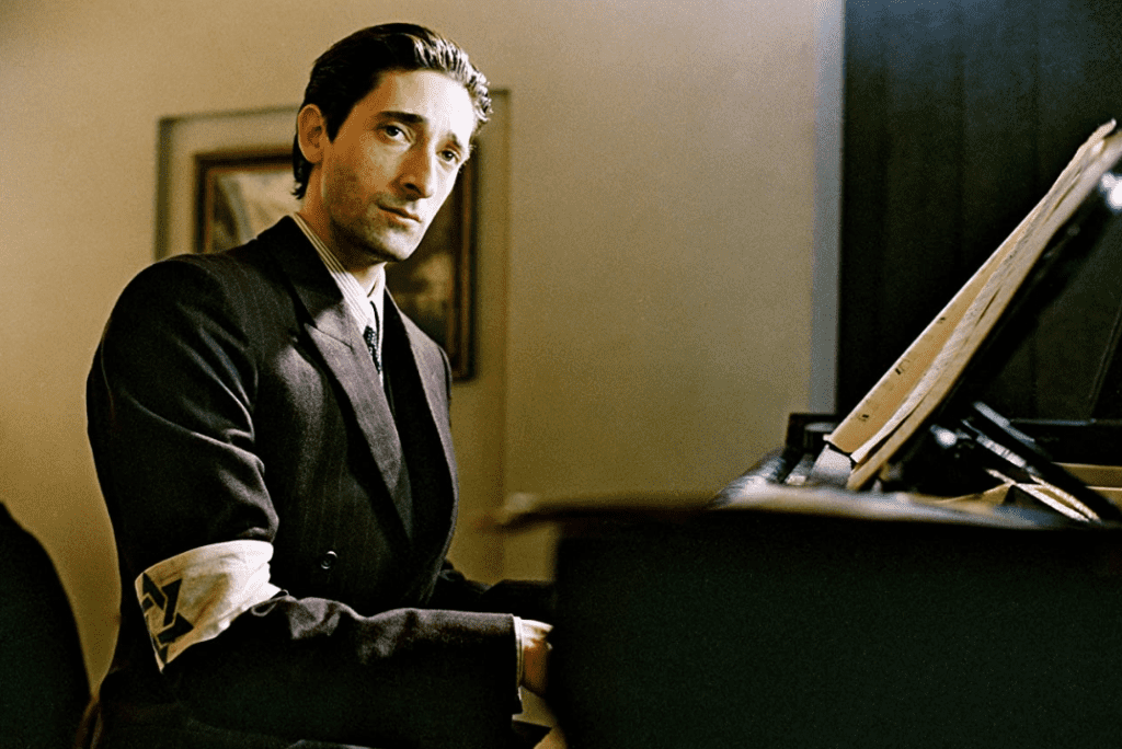 Adrien Brody playing the piano