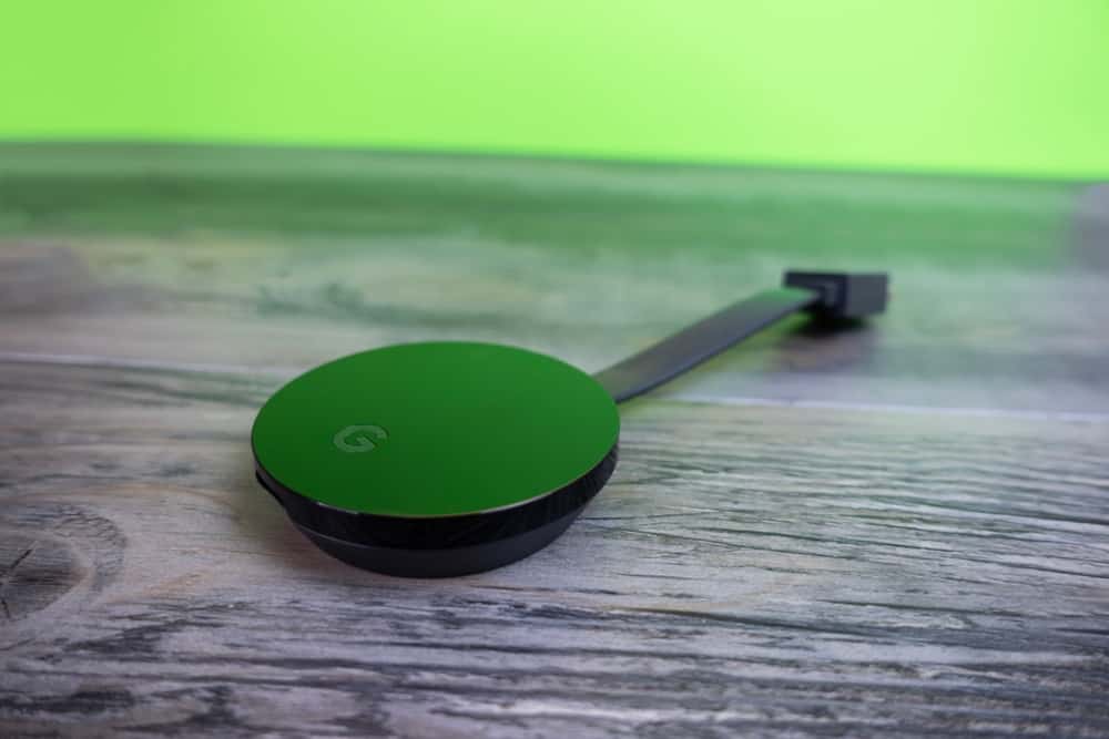 Chromecast on wooden table