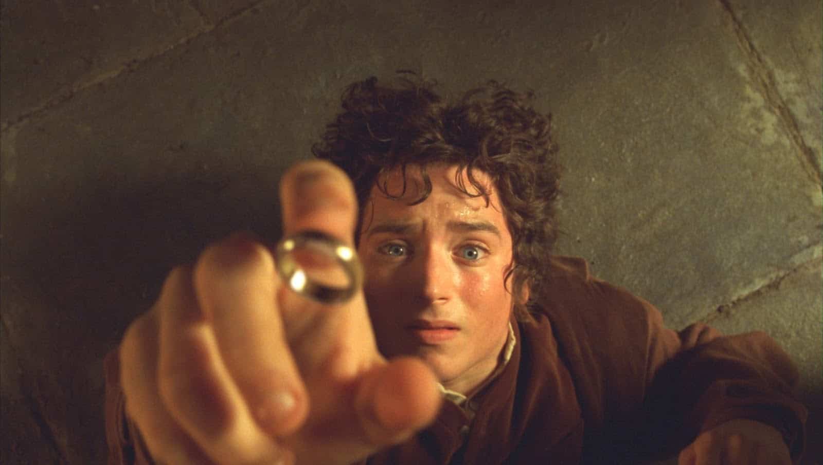 Frodo catching a ring on his finger while lying on the floor