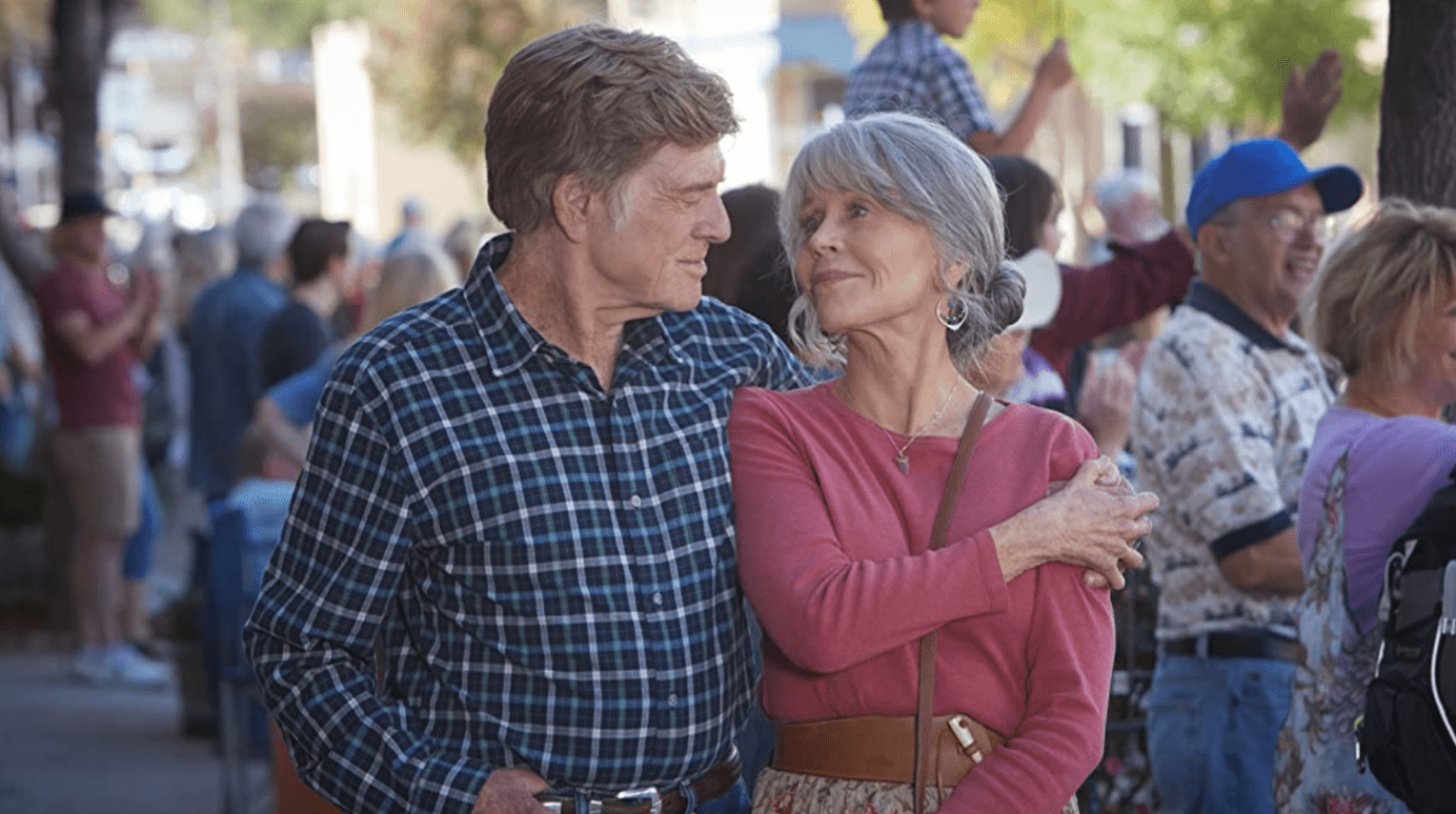 A senior couple gazing at each other in this image from Netflix