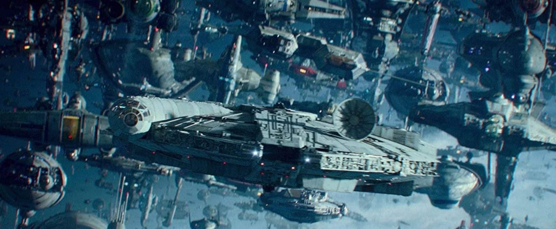 A large group of spaceships in this image from Disney Plus 