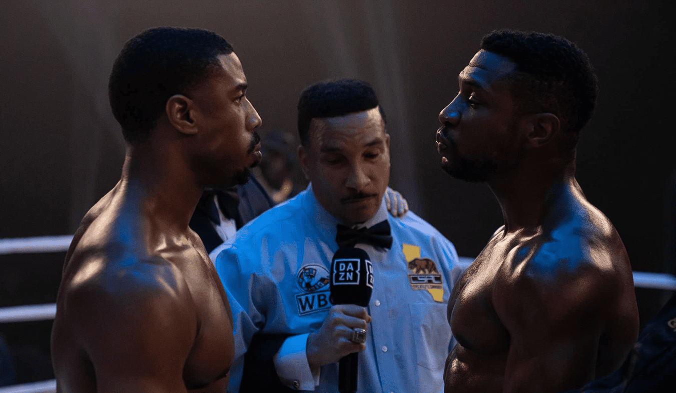 Michael B. Jordan, Tony Weeks, and Jonathan Majors in this image from MGM / Warner Bros. Pictures