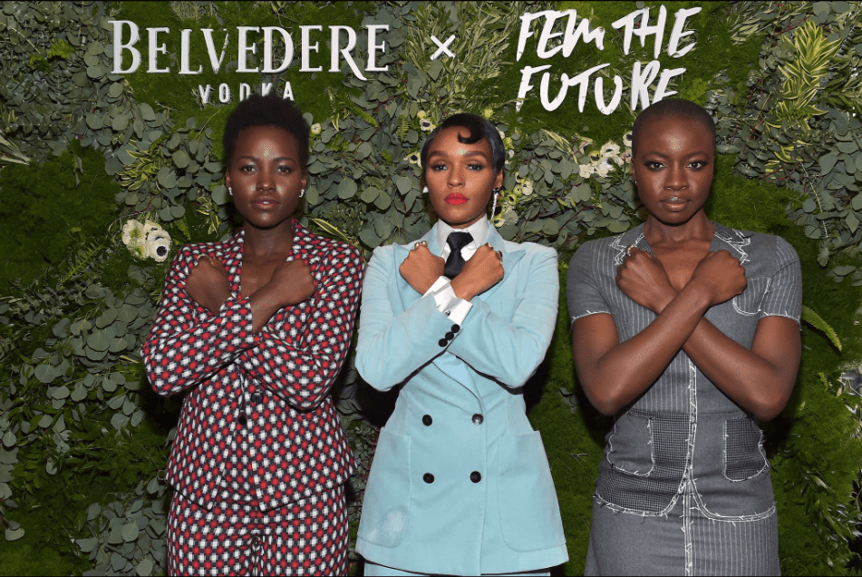 Three women pose with arms crossed for Wakanda in this image from Donato Sardella