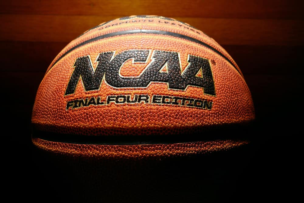NCAA logo on a basketball in this image from Shutterstock 