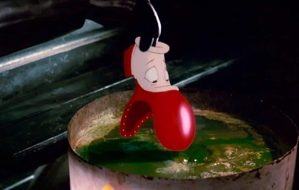 A cartoon shoe in this image from Disney Plus