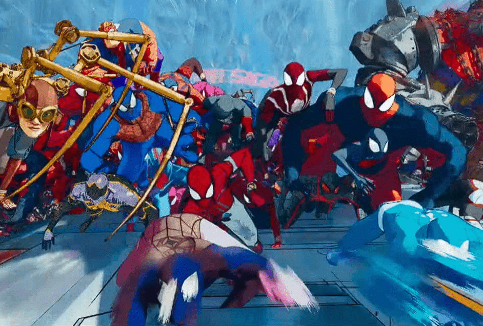 A horde of Spider-Men in this image from Sony Pictures Entertainment