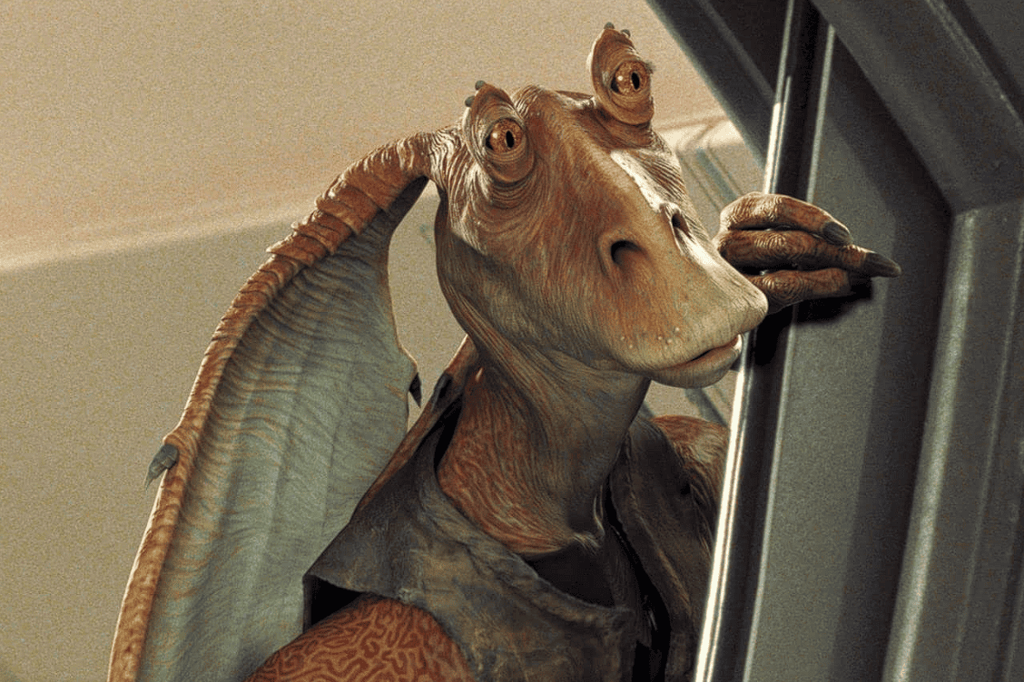 Ahmed Best as Jar Jar Binks in this image from Lucasfilm 