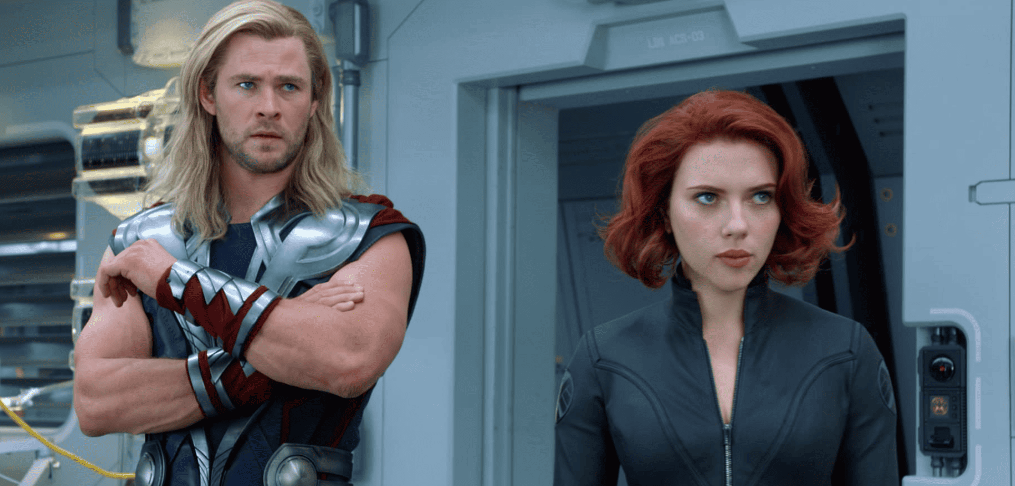 Thor and the Black Widow stand side by side during a meeting in this image from Marvel Studios
