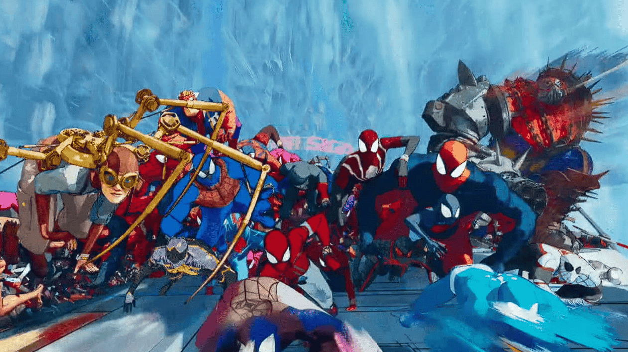 A horde of Spider-Man characters in this image from Sony
