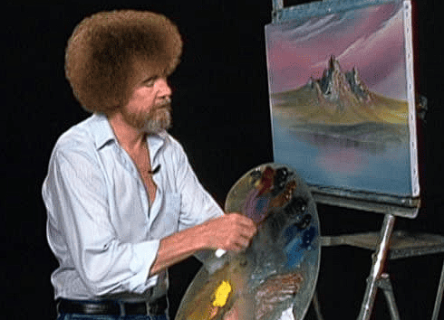 Bob Ross in this image from Hulu