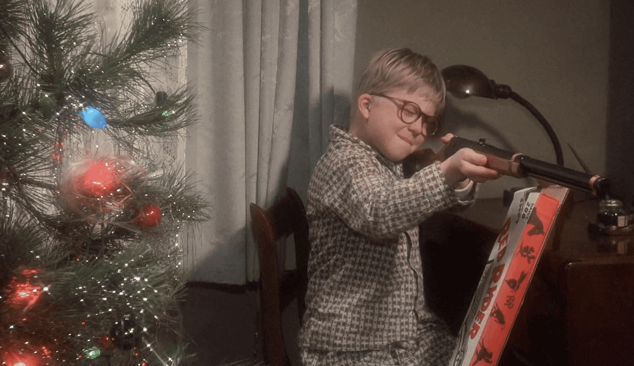A young boy at Christmas in this image from Metro-Goldwyn-Mayer